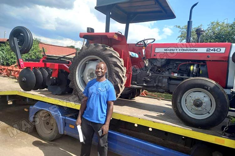 mf240 2WD with plough - customer Zimbabwe